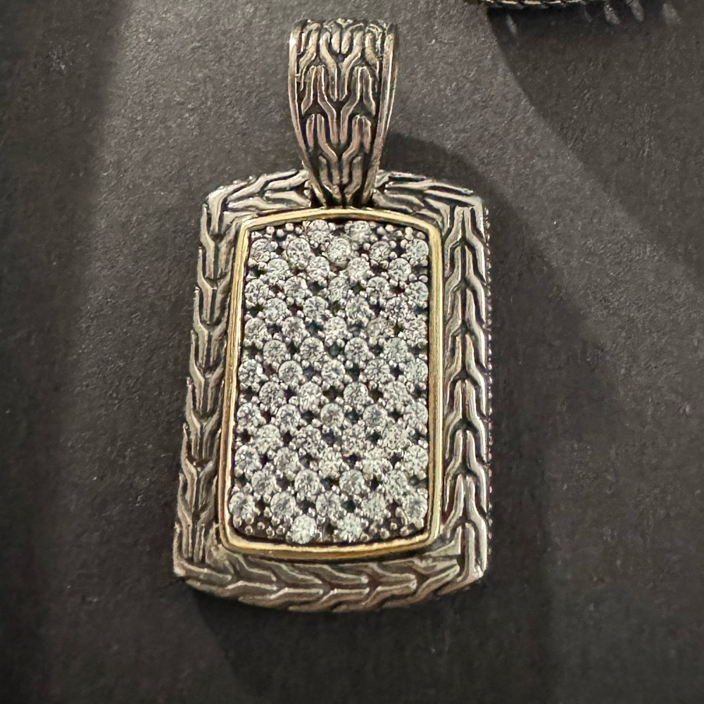 NF Sterling 14k Gold CZ Pendant